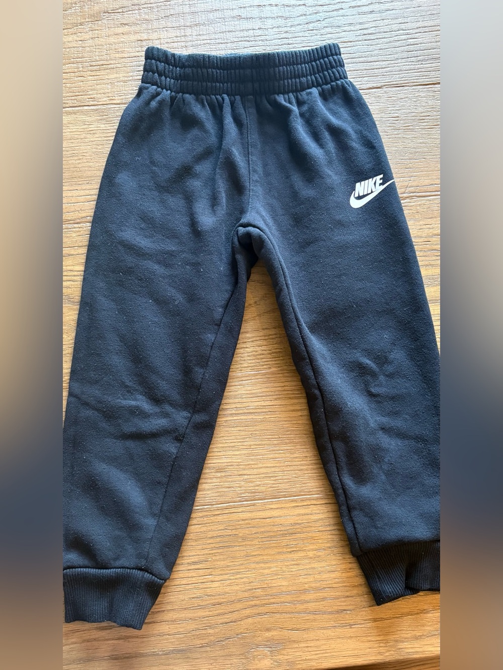 Nike Black Kids Fleece Joggers with White Swoosh